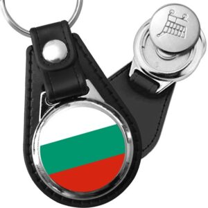 Porte-clés drapeau Bulgarie en simili-cuir