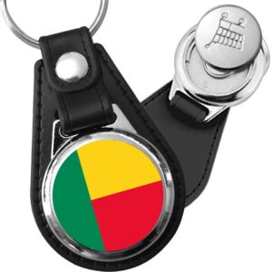 Porte-clés drapeau Benin en simili-cuir