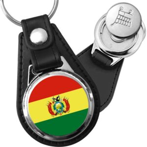 Porte-clés drapeau Bolivie en simili-cuir