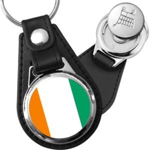 Porte-clés drapeau Cote d'Ivoire en simili-cuir