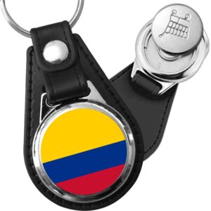 Porte-clés drapeau Colombie en simili-cuir