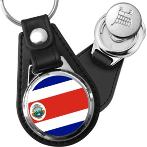 Porte-clés drapeau Costa Rica en simili-cuir