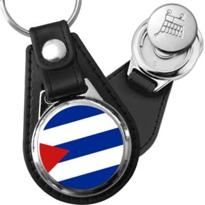 Porte-clés drapeau Cuba en simili-cuir