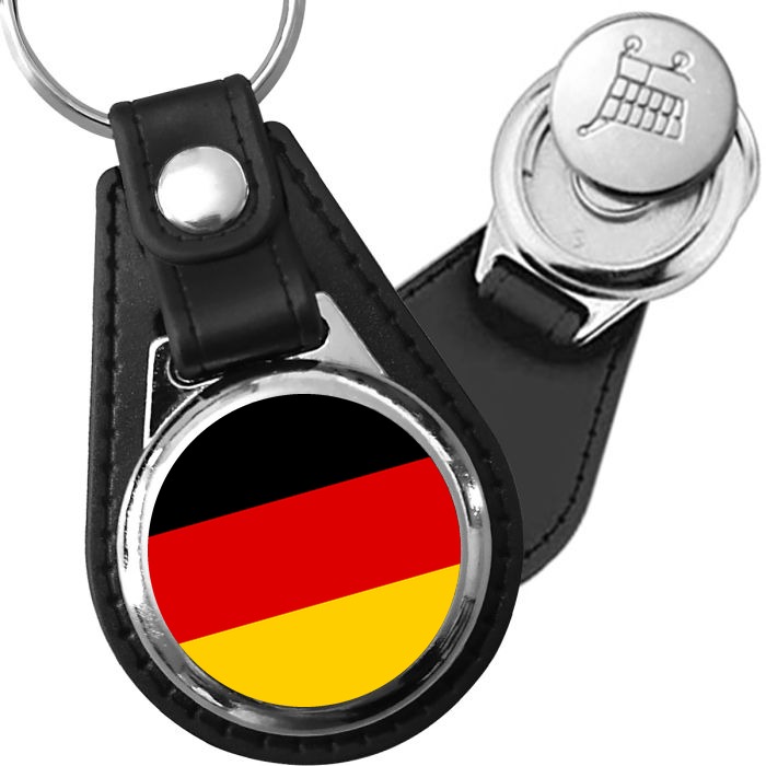 Porte-clés drapeau Allemagne en simili-cuir