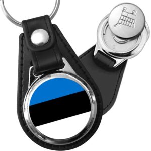 Porte-clés drapeau Estonie en simili-cuir