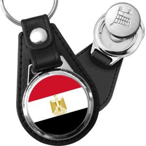 Porte-clés drapeau Egypte en simili-cuir