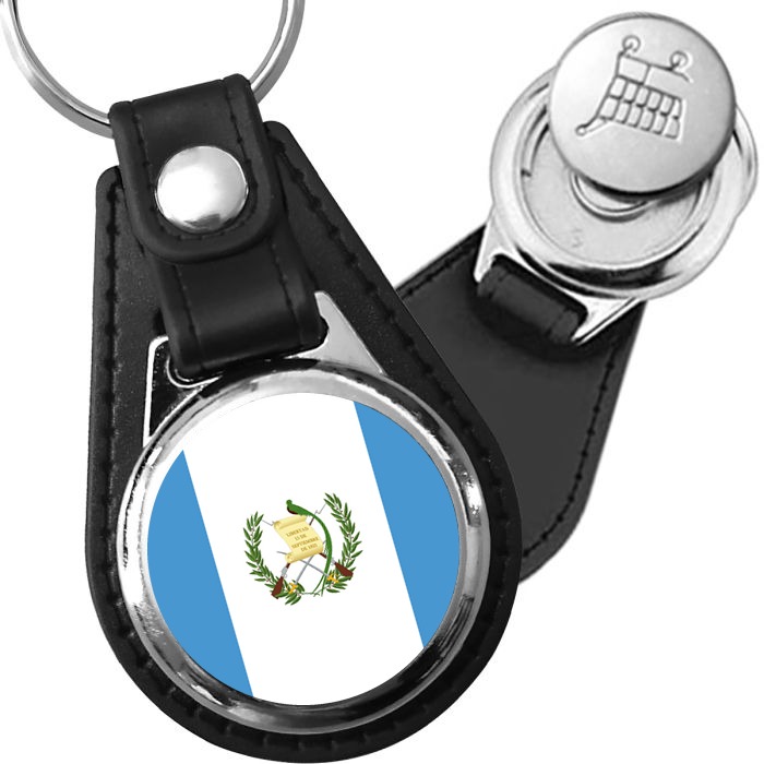 Porte-clés drapeau Guatemala en simili-cuir