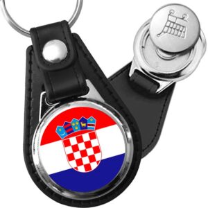 Porte-clés drapeau Croatie en simili-cuir
