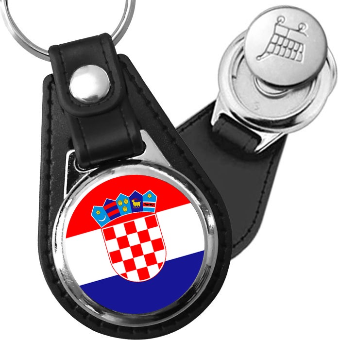 Porte-clés drapeau Croatie en simili-cuir