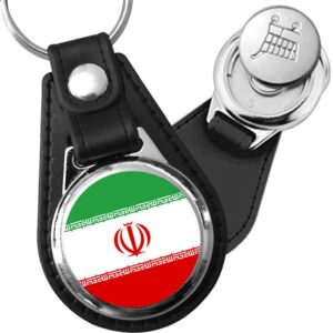 Porte-clés drapeau Iran en simili-cuir