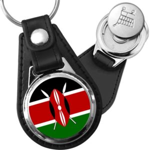 Porte-clés drapeau Kenya en simili-cuir