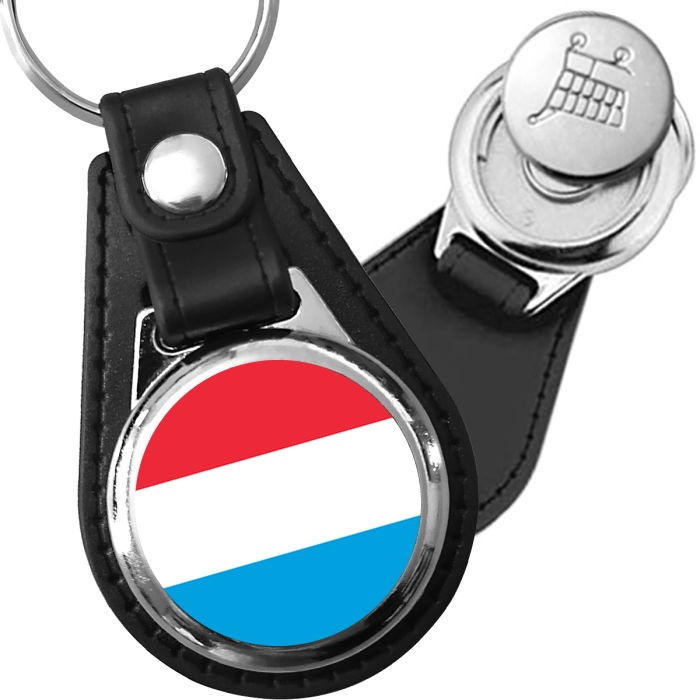 Porte-clés drapeau Luxembourg en simili-cuir