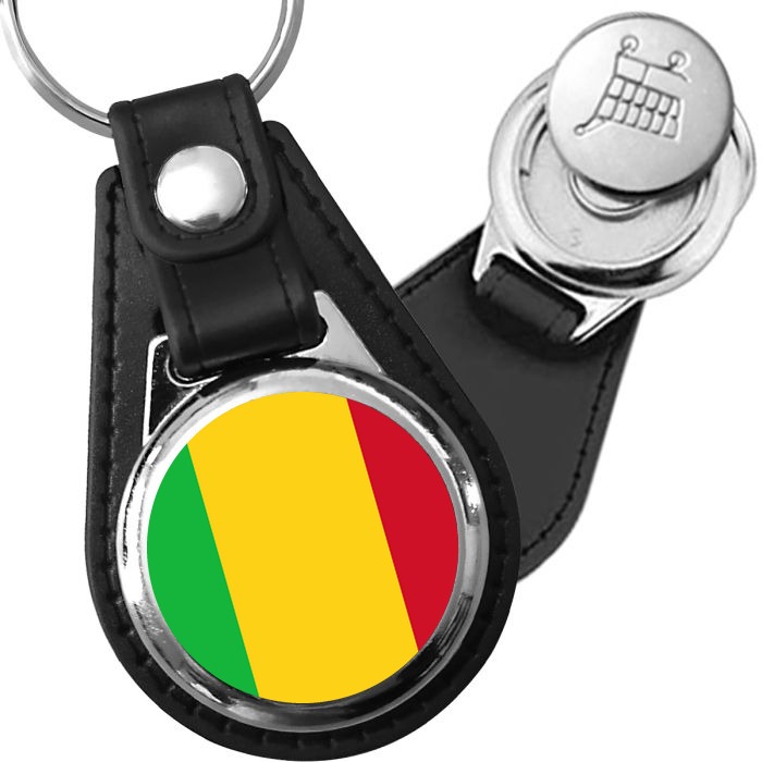 Porte-clés drapeau Mali en simili-cuir