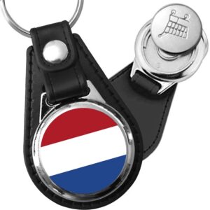Porte-clés drapeau Pays-Bas en simili-cuir