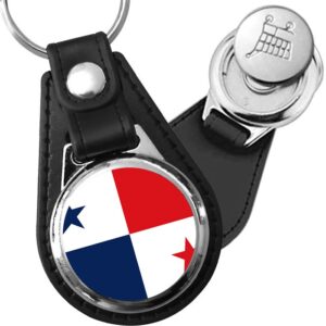 Porte-clés drapeau Panama en simili-cuir