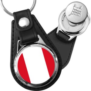Porte-clés drapeau Perou en simili-cuir