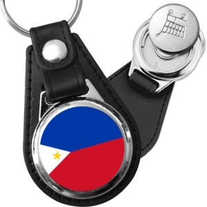 Porte-clés drapeau Philippines en simili-cuir