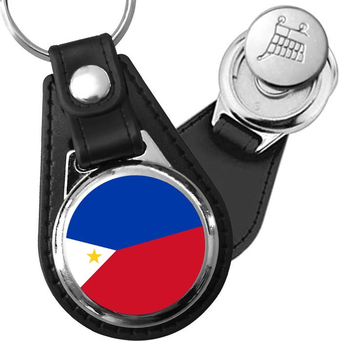 Porte-clés drapeau Philippines en simili-cuir