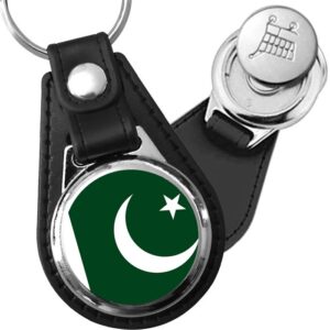 Porte-clés drapeau Pakistan en simili-cuir
