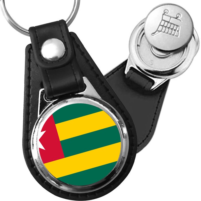Porte-clés drapeau Togo en simili-cuir