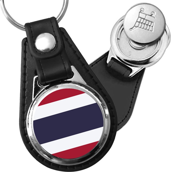 Porte-clés drapeau Thailande en simili-cuir