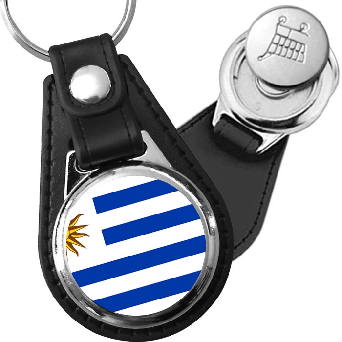 Porte-clés drapeau Uruguay en simili-cuir