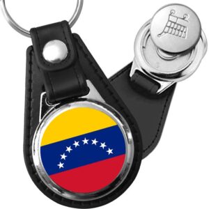 Porte-clés drapeau Venezuela en simili-cuir