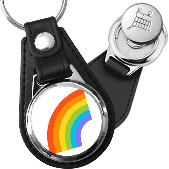 Porte-clés emoji Arc-en-ciel en simili-cuir