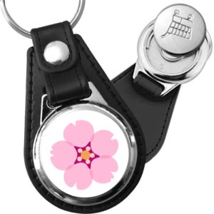 Porte-clés emoji Fleur de cerisier en simili-cuir