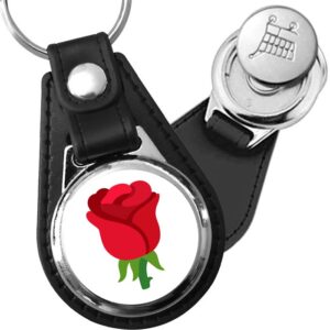 Porte-clés emoji Rose en simili-cuir