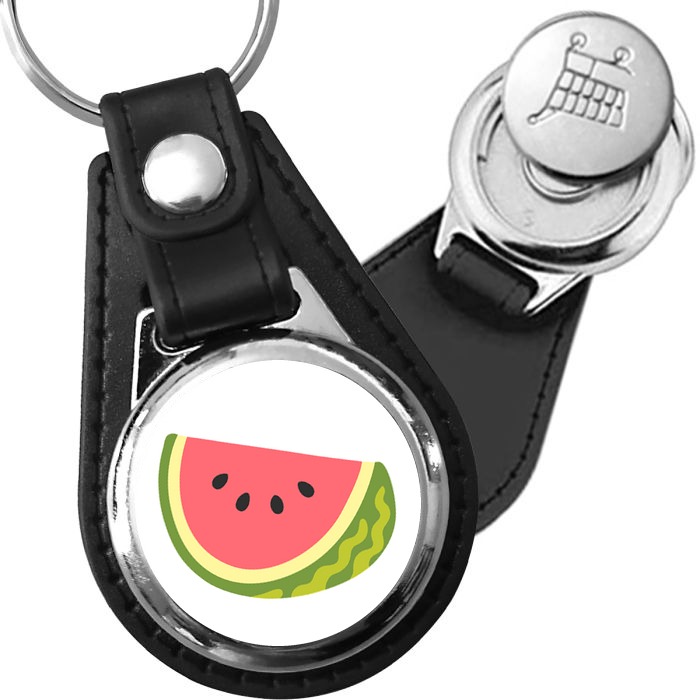 Porte-clés emoji Pasteque en simili-cuir