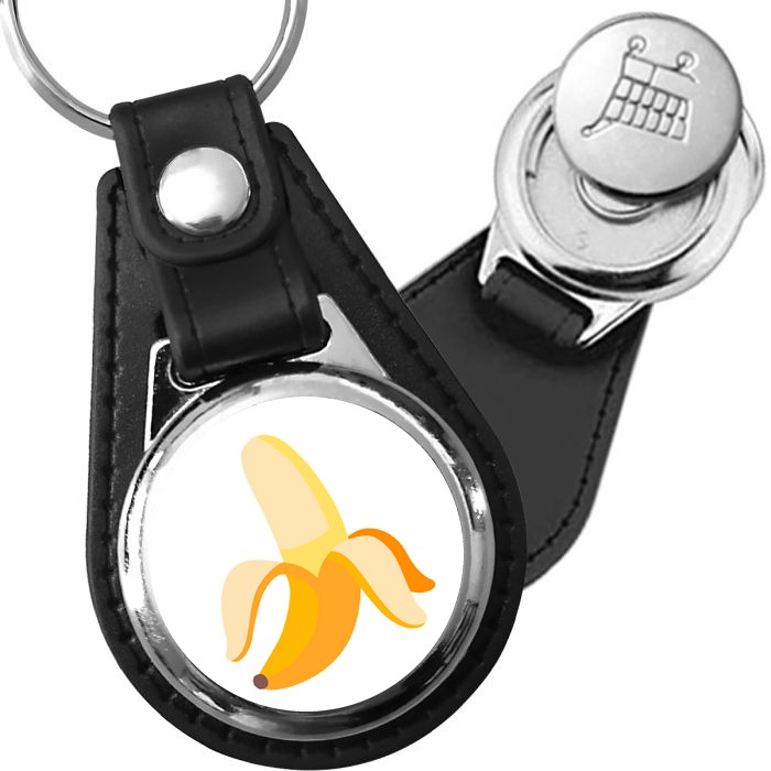 Porte-clés emoji Banane en simili-cuir