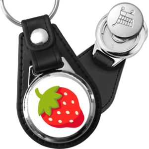 Porte-clés emoji Fraise en simili-cuir