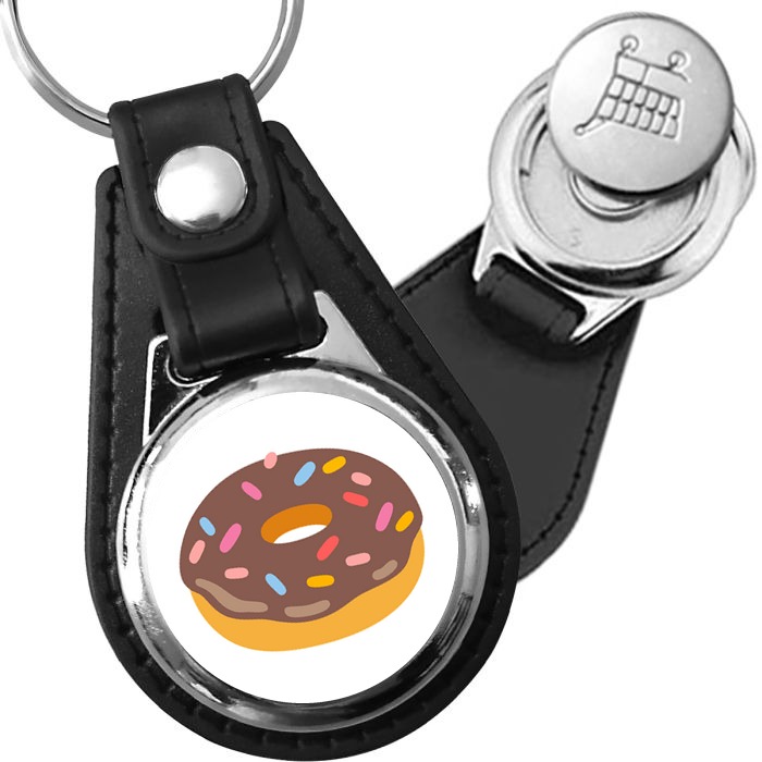 Porte-clés emoji Donut en simili-cuir