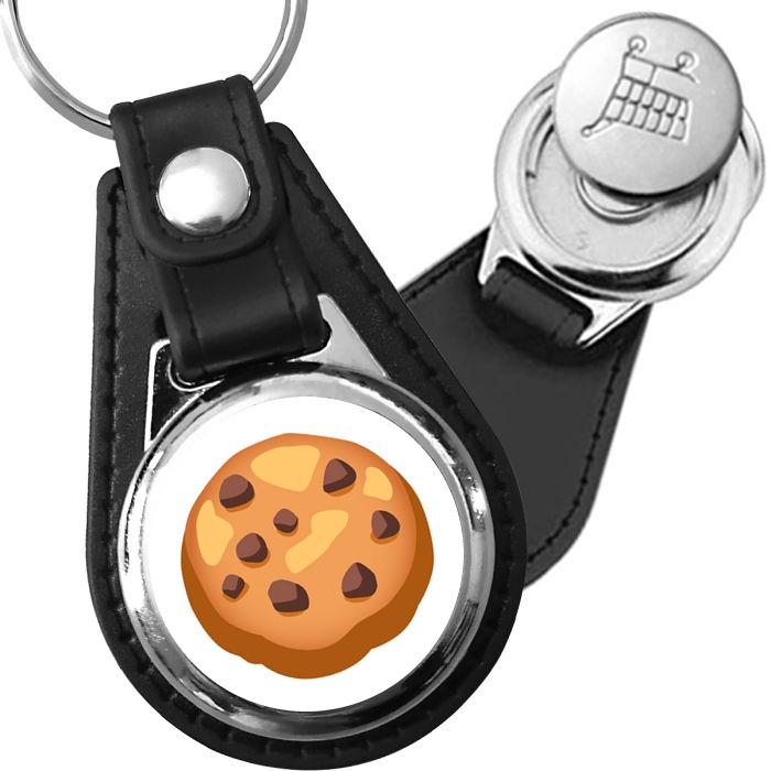 Porte-clés emoji Cookie en simili-cuir
