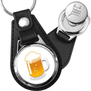 Porte-clés emoji Biere en simili-cuir