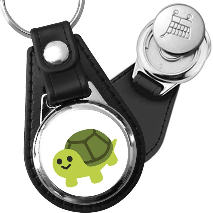 Porte-clés emoji Tortue en simili-cuir