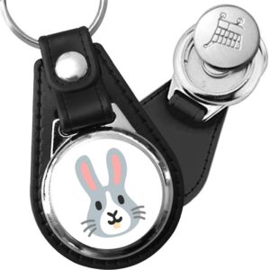 Porte-clés emoji Tete de lapin en simili-cuir