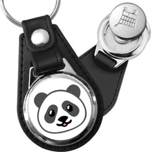 Porte-clés emoji Panda en simili-cuir