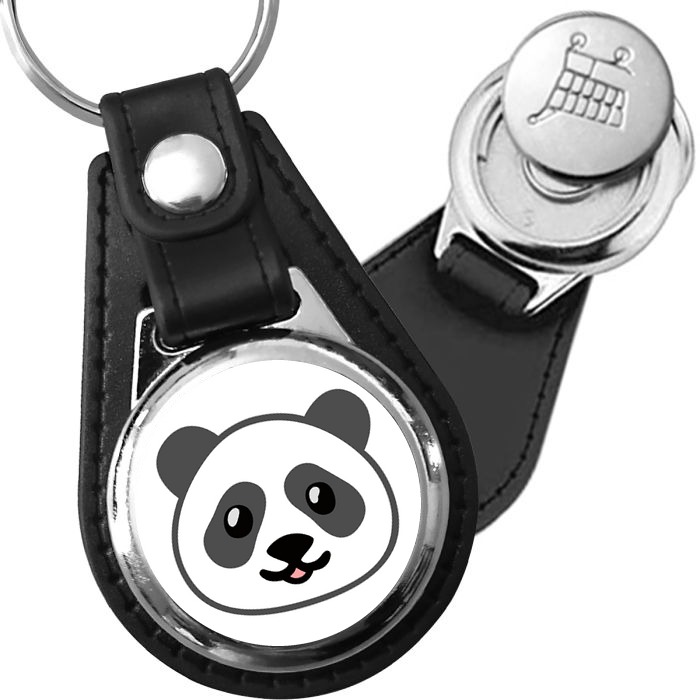 Porte-clés emoji Panda en simili-cuir