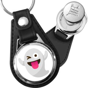 Porte-clés emoji Fantome en simili-cuir