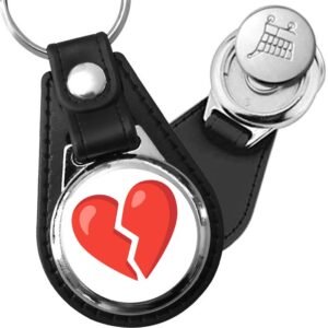 Porte-clés emoji Coeur brise en simili-cuir