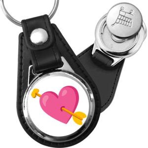 Porte-clés emoji Coeur fleche en simili-cuir