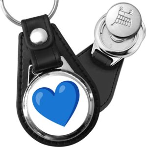Porte-clés emoji Coeur bleu en simili-cuir