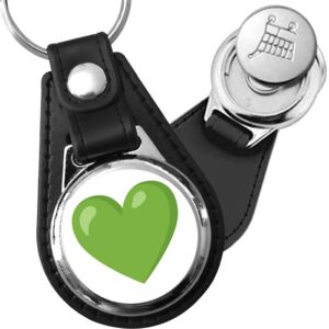 Porte-clés emoji Coeur vert en simili-cuir