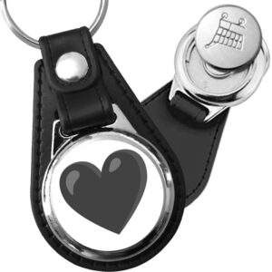 Porte-clés emoji Coeur noir en simili-cuir