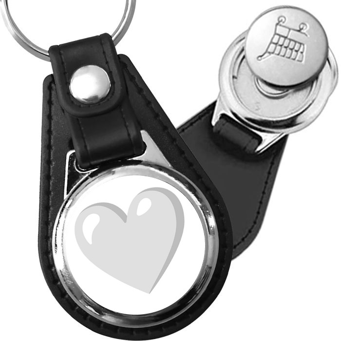 Porte-clés emoji Coeur blanc en simili-cuir