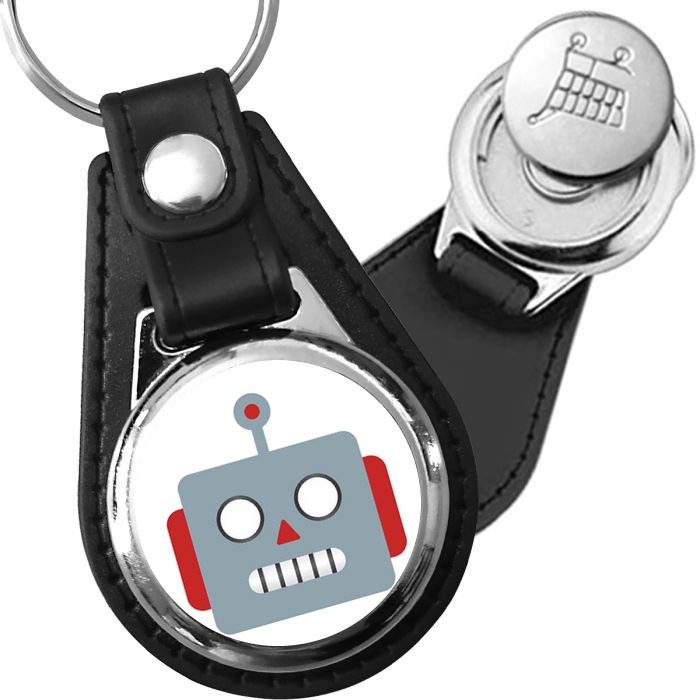 Porte-clés emoji Robot en simili-cuir