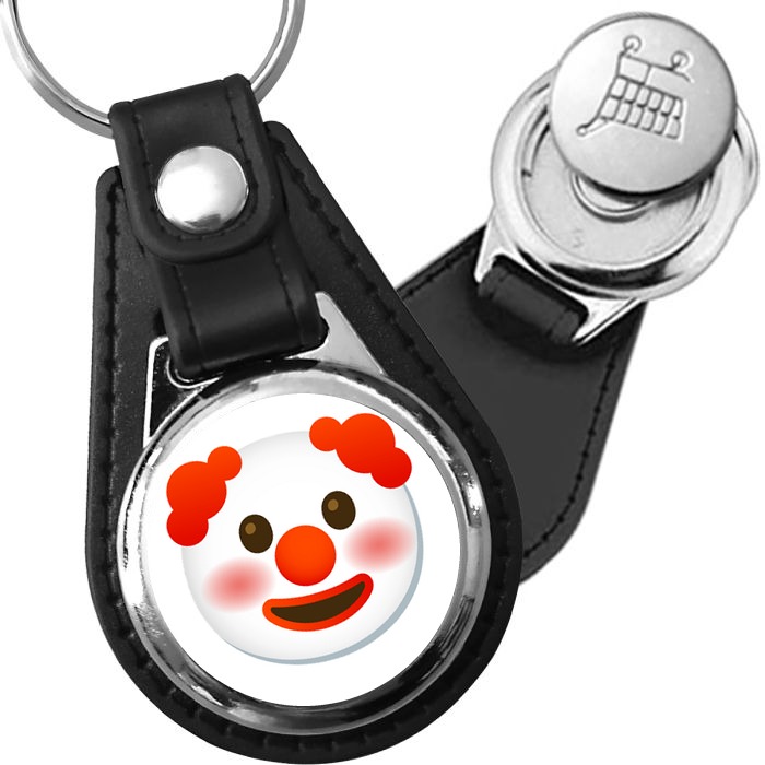 Porte-clés emoji Clown en simili-cuir
