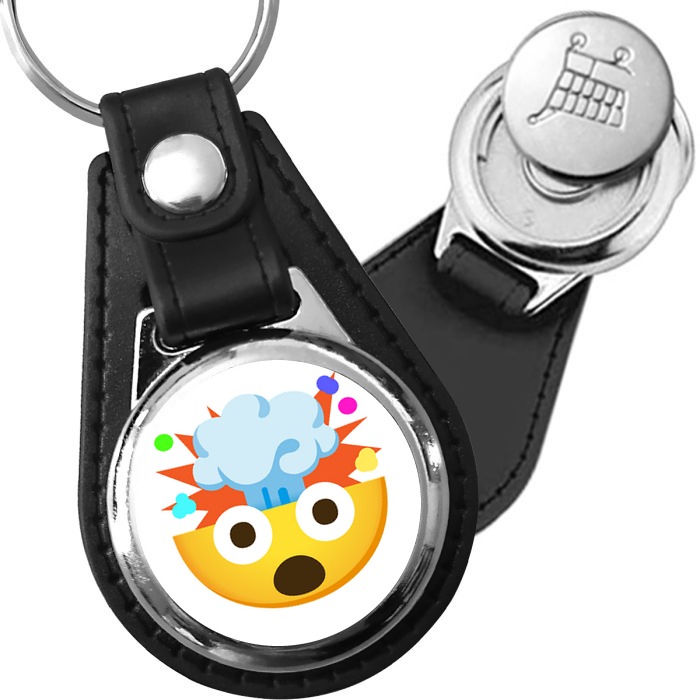 Porte-clés emoji Smiley explosé en simili-cuir